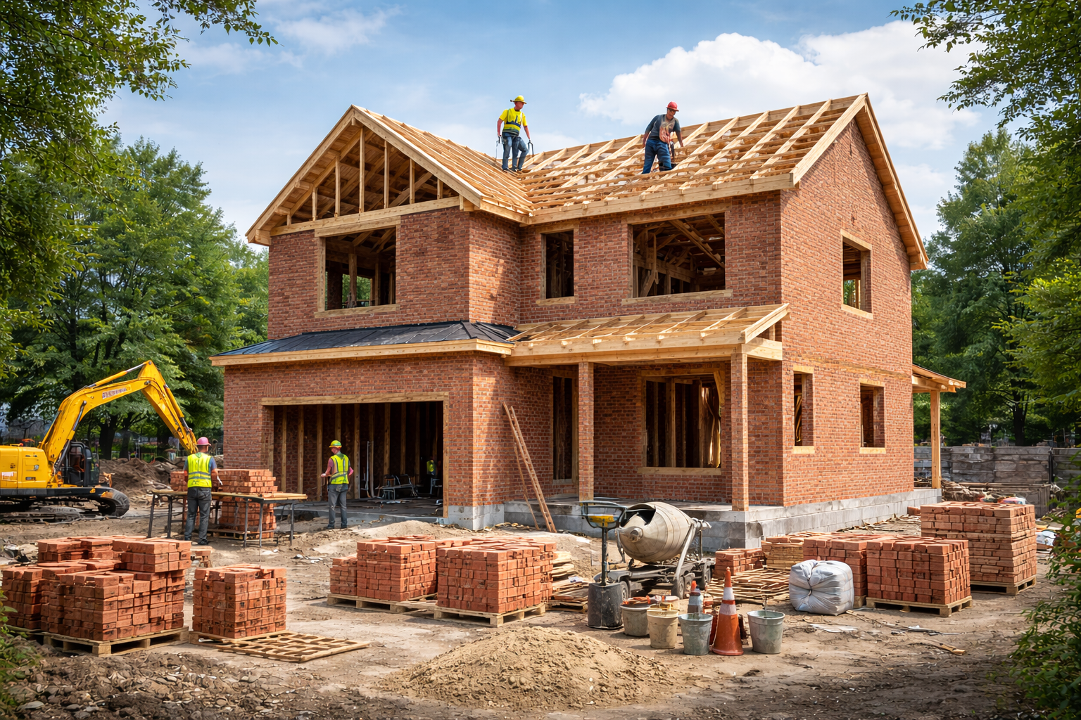 Site supervisor inspecting construction quality