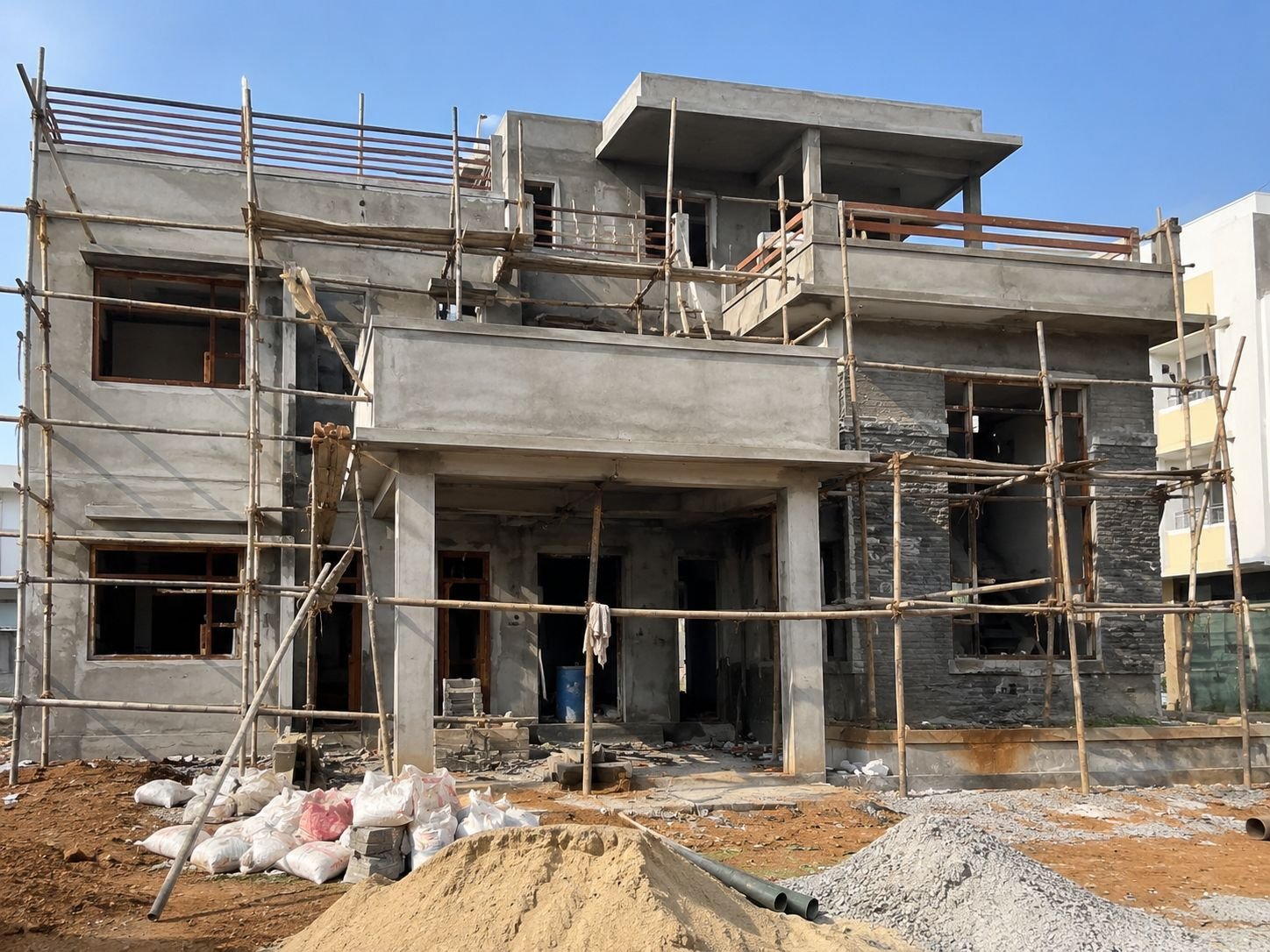 2BHK architectural floor plan