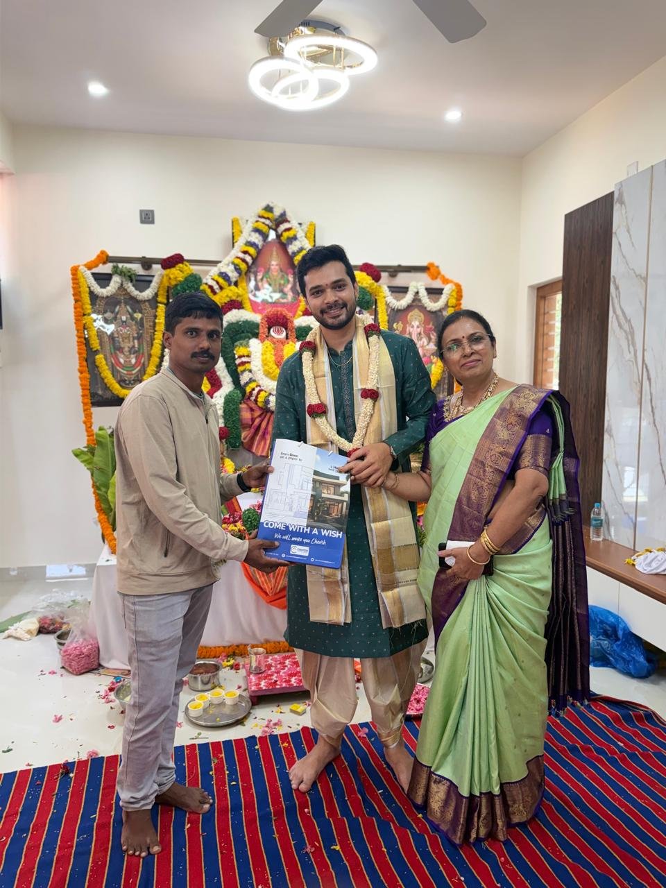 Home construction client celebration