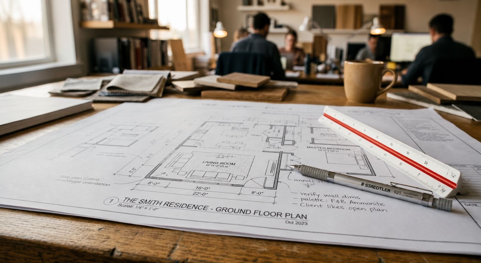 Architectural floor plan blueprint